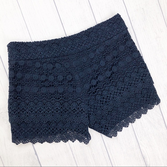 Ann Taylor Loft Navy Crochet Riviera Short‎ 4 - Picture 6 of 7